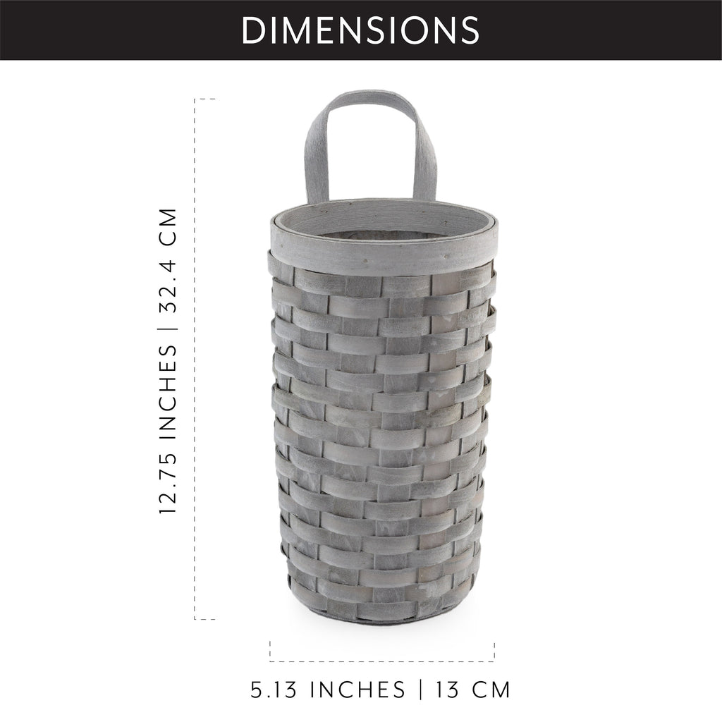 Wicker Grocery Bag Holder (Gray Washed, Case of 9) - 9X_SH_2085_CASE