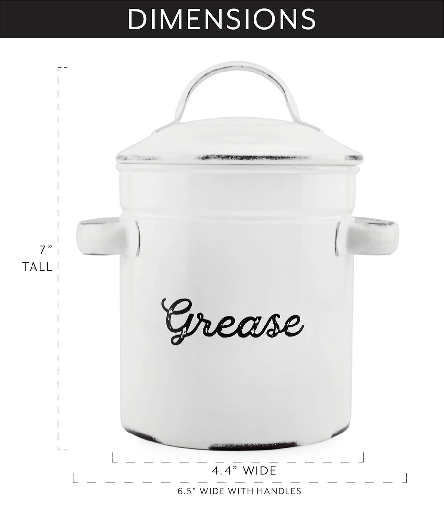 White Enamelware Grease Container (Case of 24) - 24X_SH_2072_CASE