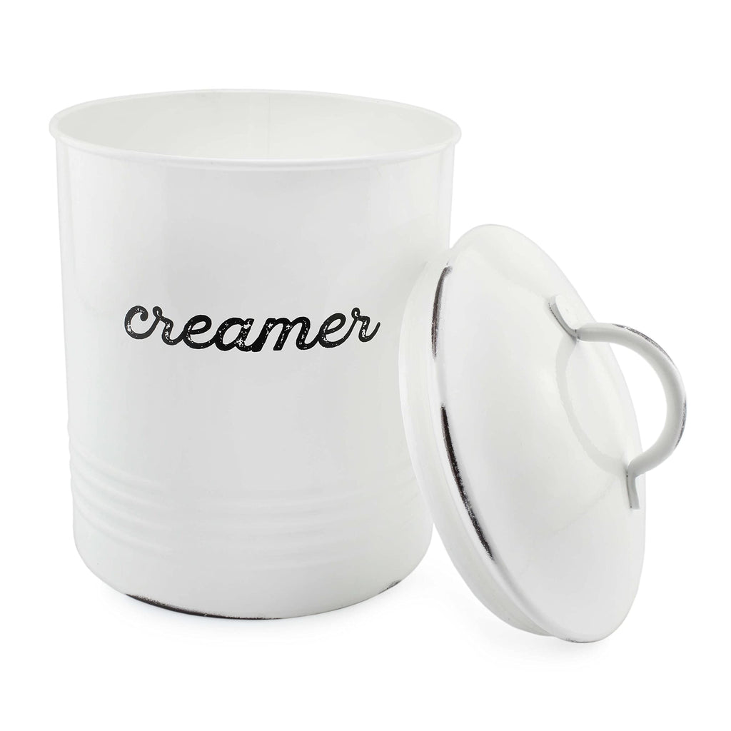 Enamelware White Creamer Canister (Case of 12) - SH_2071_CASE