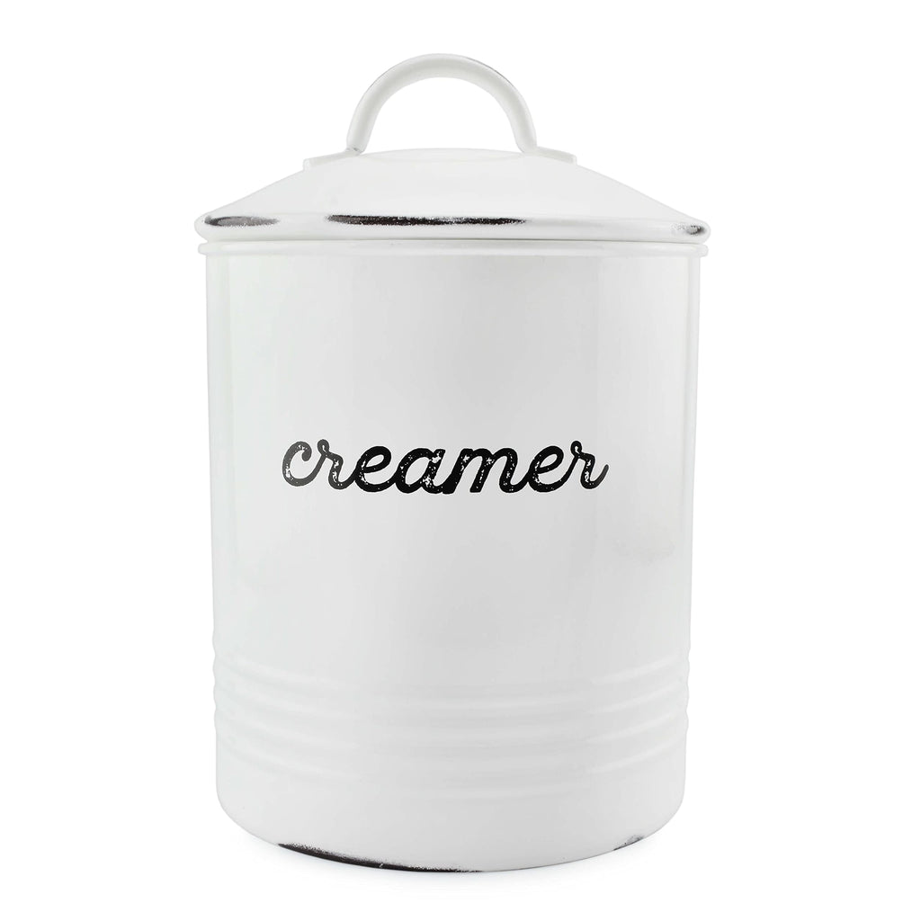 Enamelware White Creamer Canister - sh2071ah1