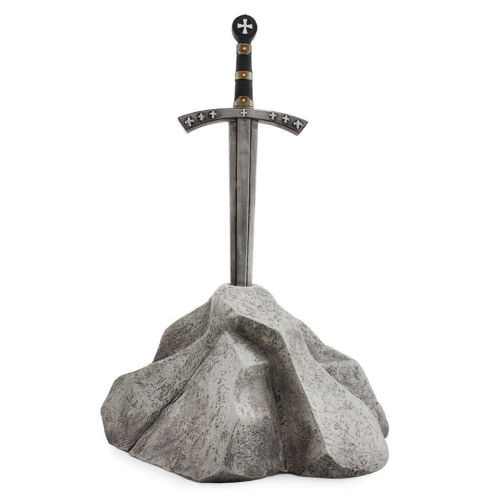 Sword in Stone Garden Statue (17x10x11 Inches) - sh2112es1