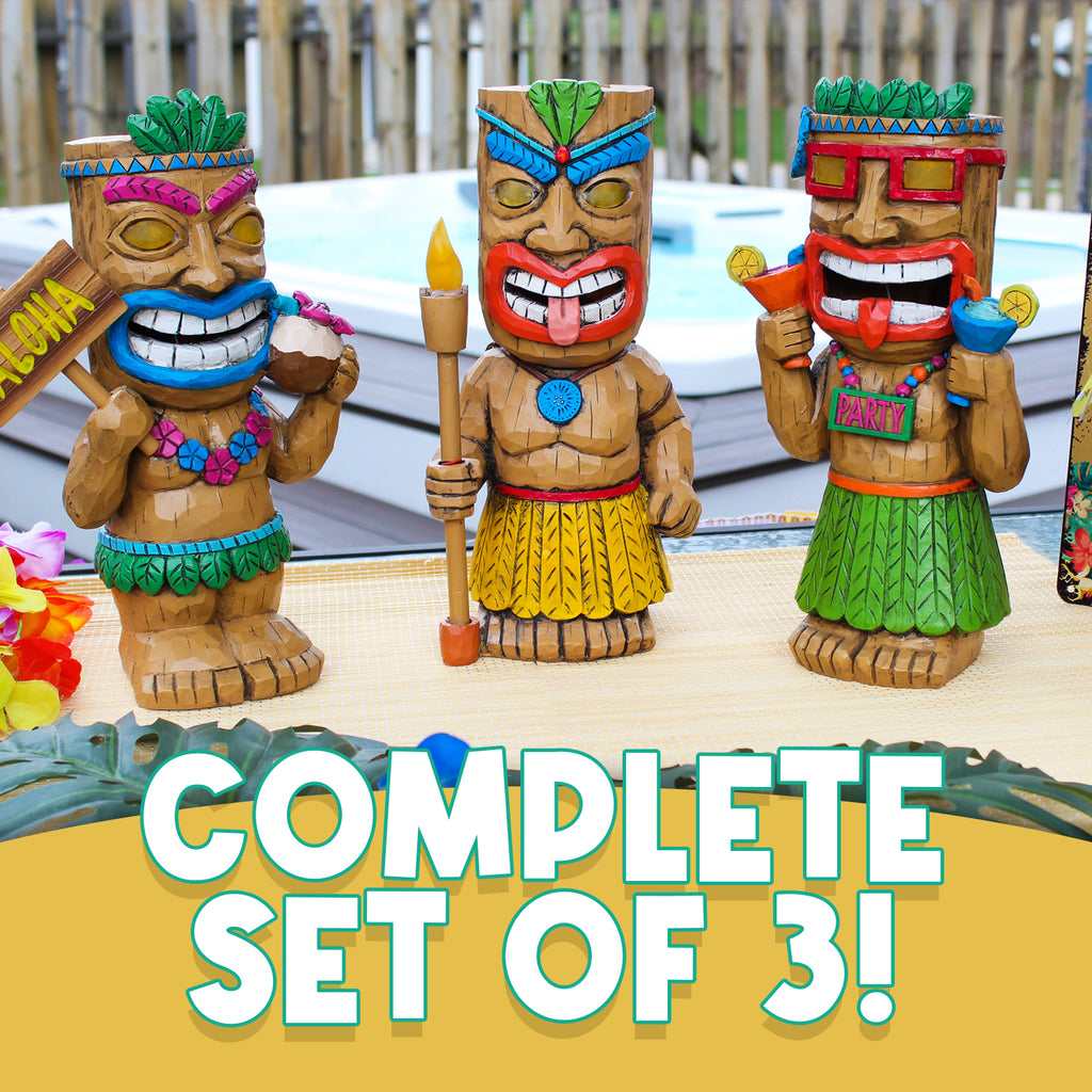 Solar Garden Tiki Statues (Case of 3 Sets) - 3X_SH_2113_CASE