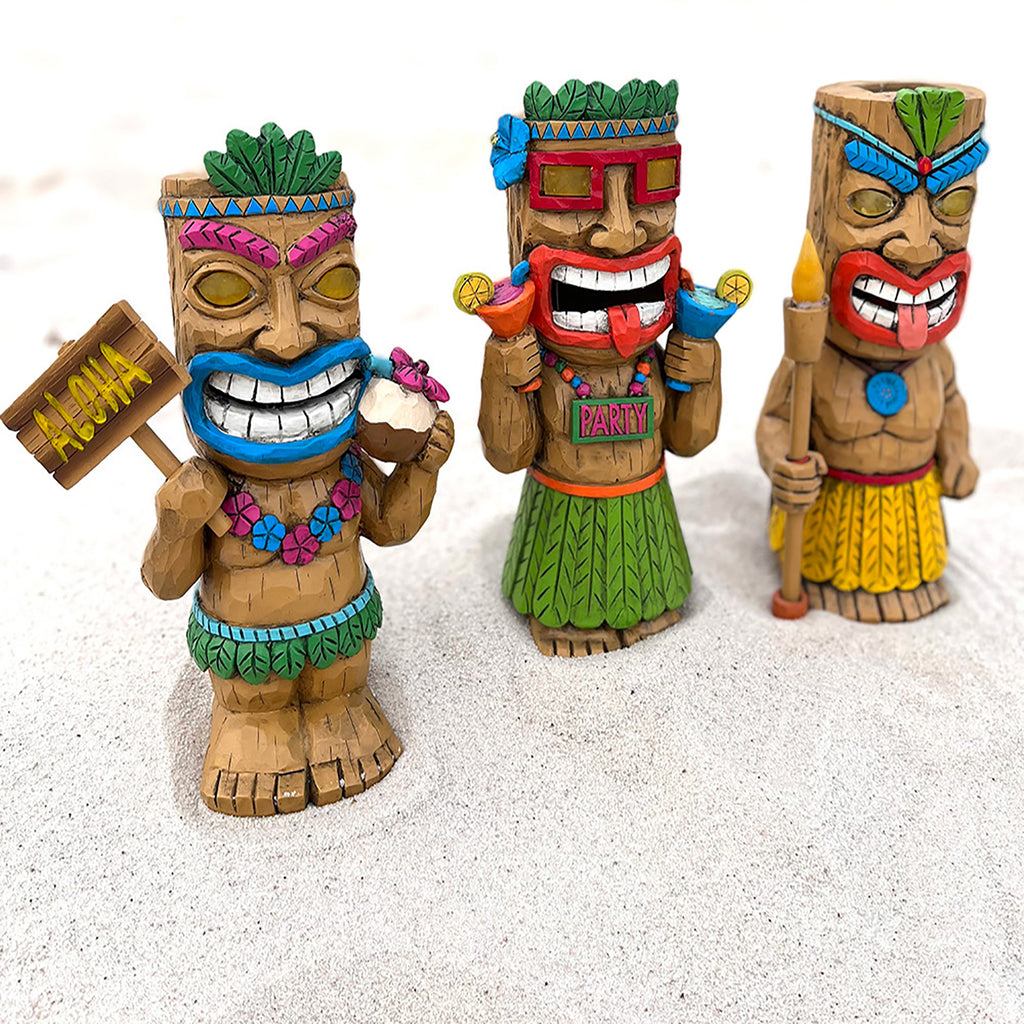 Solar Garden Tiki Statues (Case of 3 Sets) - 3X_SH_2113_CASE