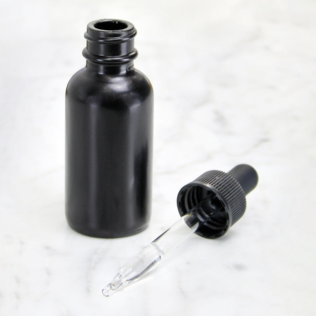 1oz Black Eye Dropper Bottles (Case of 144) - SH_1221_CASE