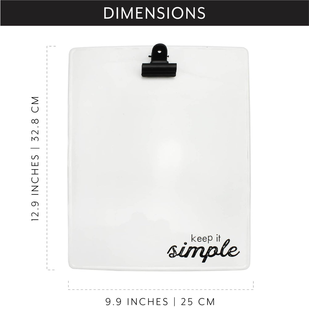White Enamelware Clipboard (Keep It Simple) - sh2093ah1