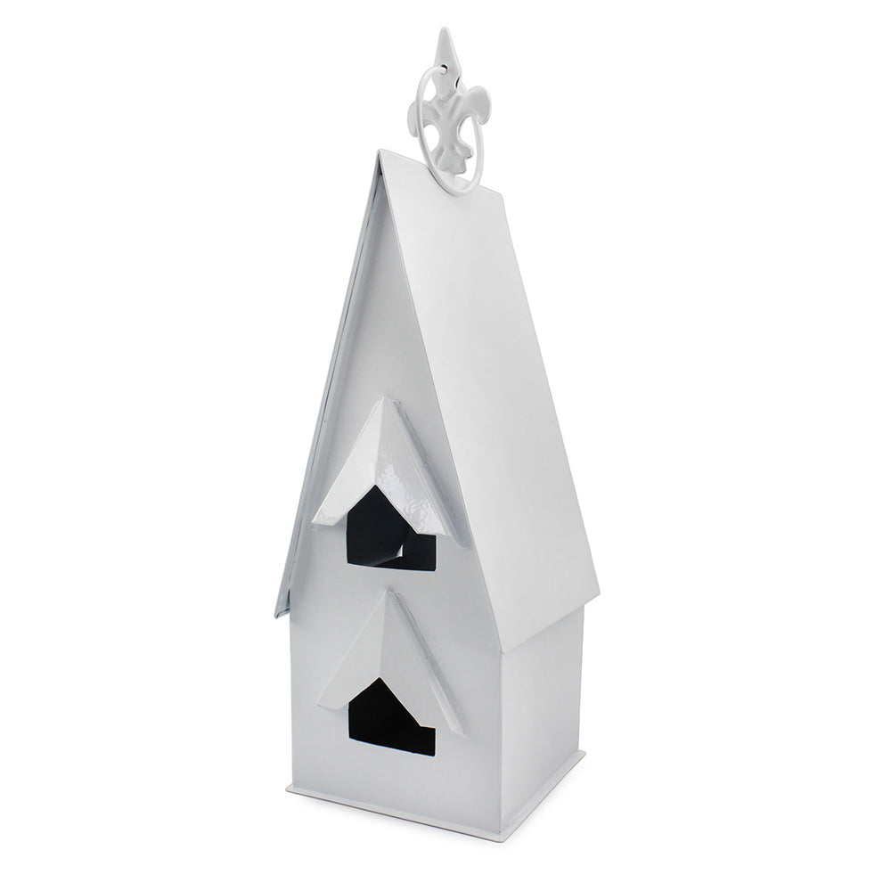 White Enamel Coated Decorative Birdhouse (Case of 4) - 4X_SH_2124_CASE