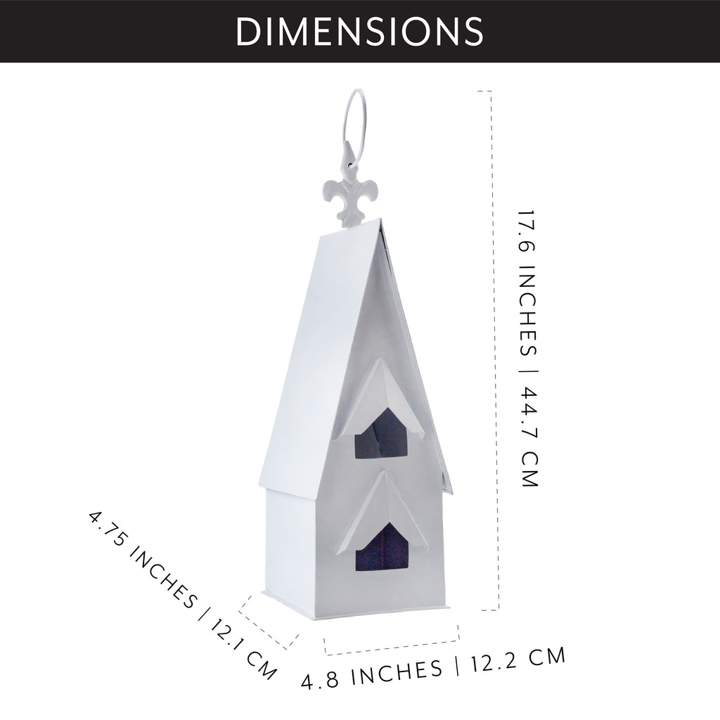 White Enamel Coated Decorative Birdhouse (Case of 4) - 4X_SH_2124_CASE