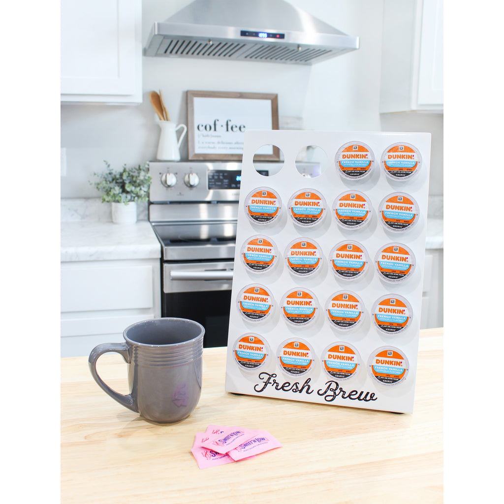 White Enamelware Coffee Pod Stand - sh2128ah1