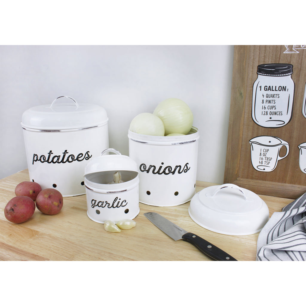 Potatoes, Onions and Garlic Canister Set (White, Case of 4) - 4X_SH_2076_CASE