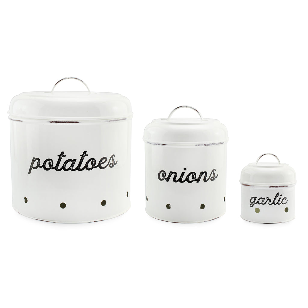 Potatoes, Onions and Garlic Canister Set (White, Case of 4) - 4X_SH_2076_CASE