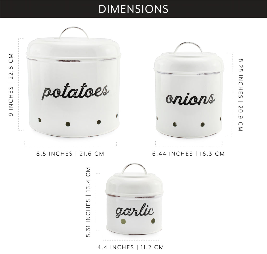 Potatoes, Onions and Garlic Canister Set (White, Case of 4) - 4X_SH_2076_CASE