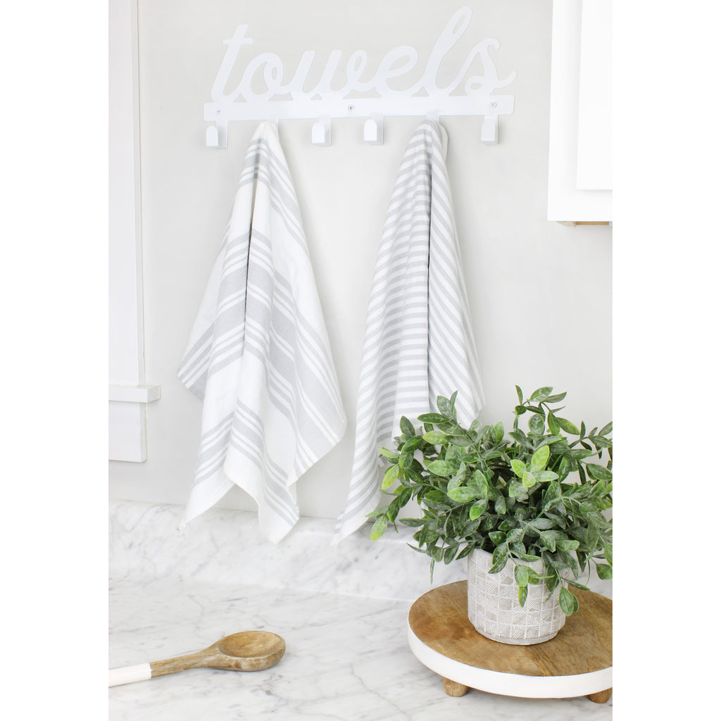 White Towel Hanger w/6 Hooks (Case of 30) - 30X_SH_2136_CASE