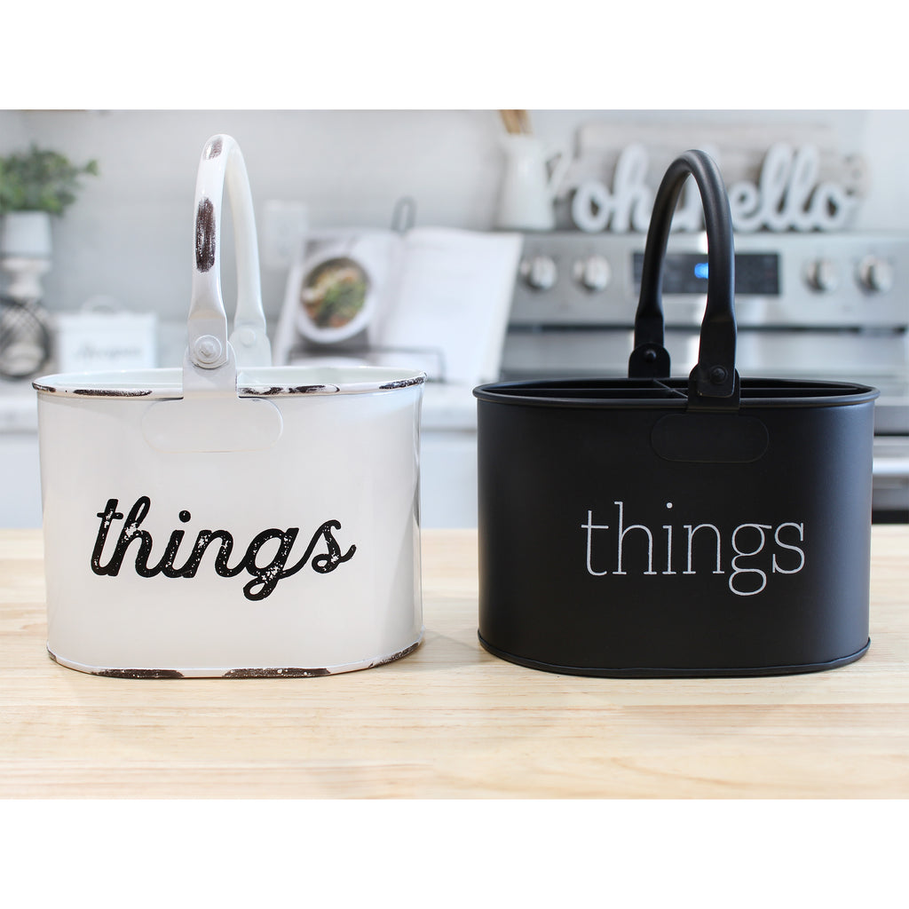 Contemporary Black Enamelware Things Caddy - sh2146ah1