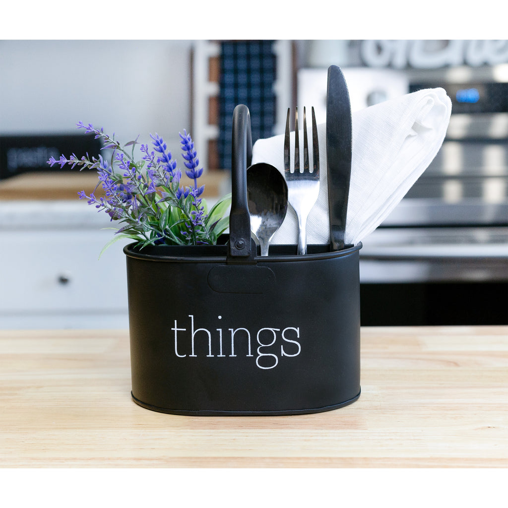 Contemporary Black Enamelware Things Caddy (Case of 24) - 24X_SH_2146_CASE