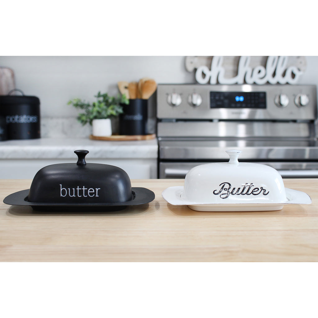 Enamelware Black Butter Dish (Large, Case of 30) - 30X_SH_2157_CASE