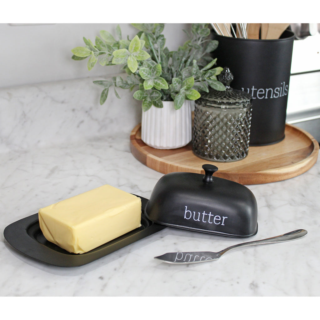 Enamelware Black Butter Dish (Large, Case of 30) - 30X_SH_2157_CASE