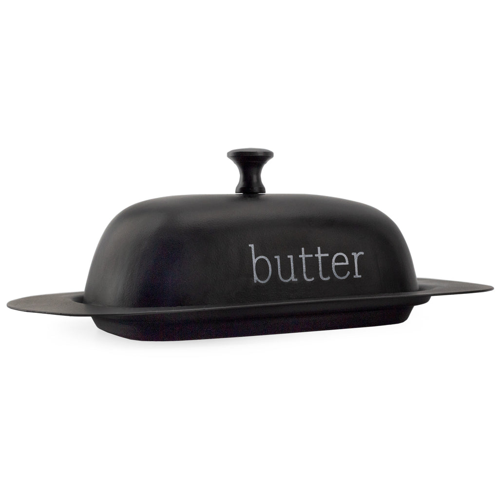 Enamelware Black Butter Dish (Large, Case of 30) - 30X_SH_2157_CASE