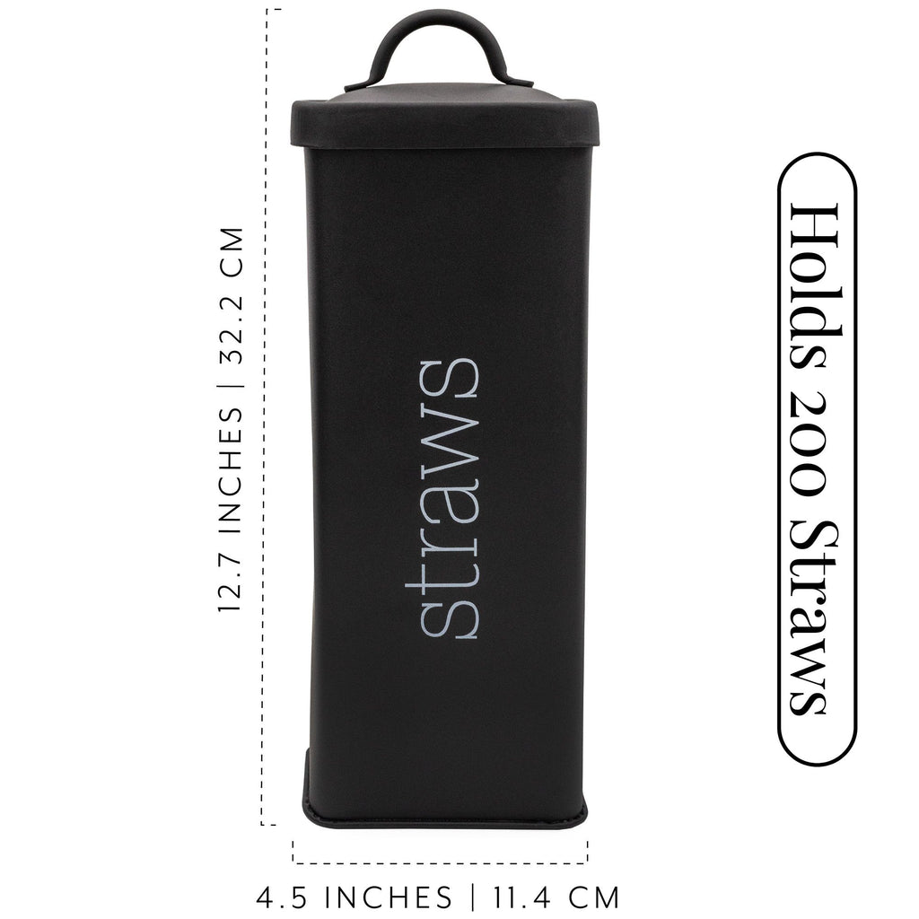 Farmhouse Enamelware Straw Holder (Black) - sh2170ah1