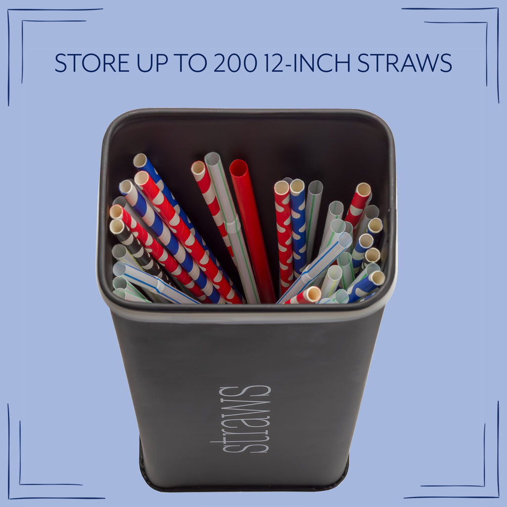 Farmhouse Enamelware Straw Holder (Black) - sh2170ah1