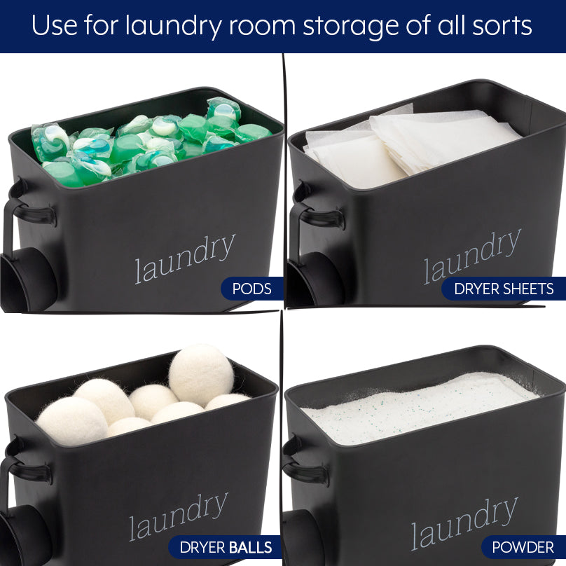 Black Enamelware Laundry Powder Container - sh2175ah1