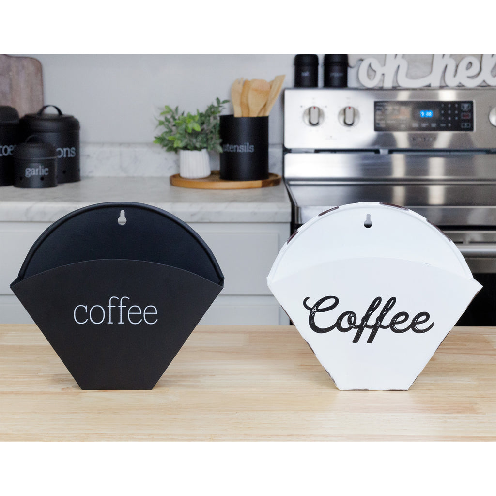 Black Enamelware Cone Shaped Coffee Filter Holder - sh2176ah1