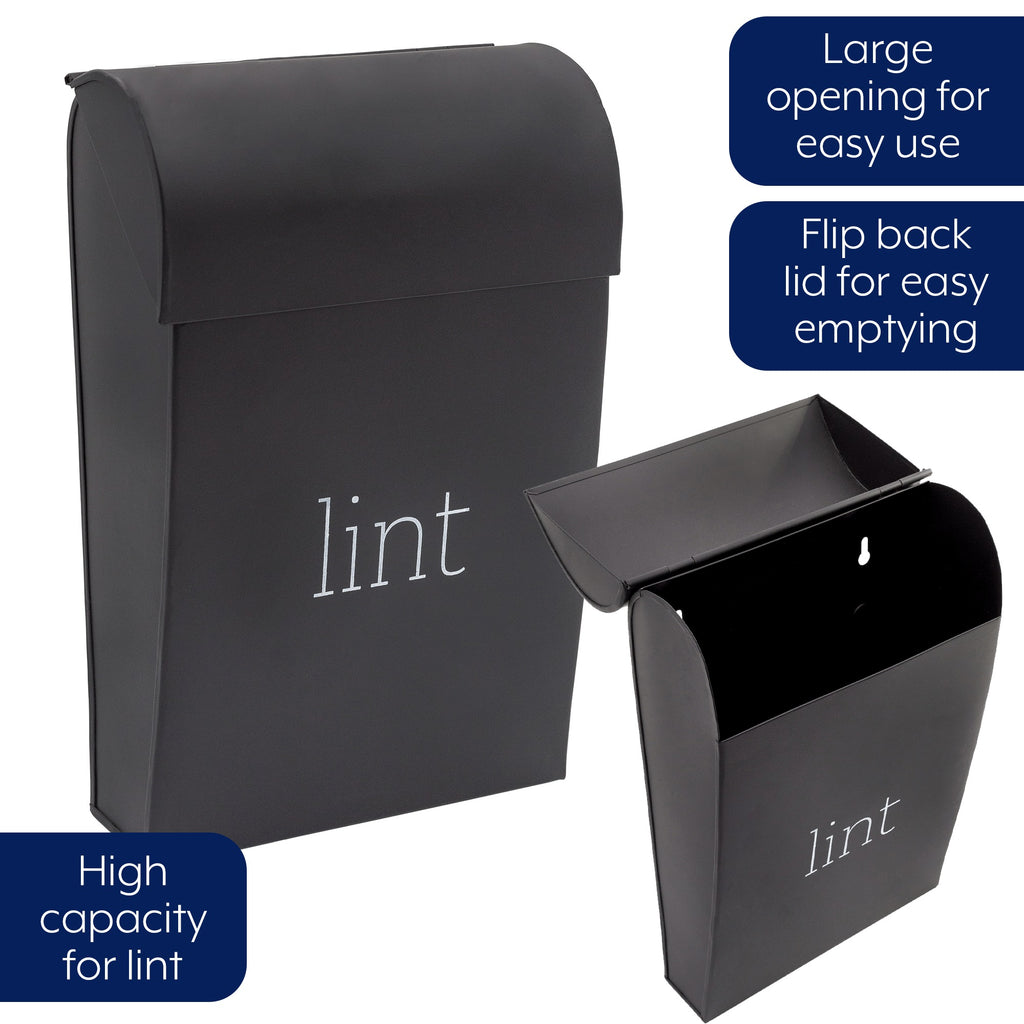 Enamelware Lint Holder Bin (Black) - sh2177ah1