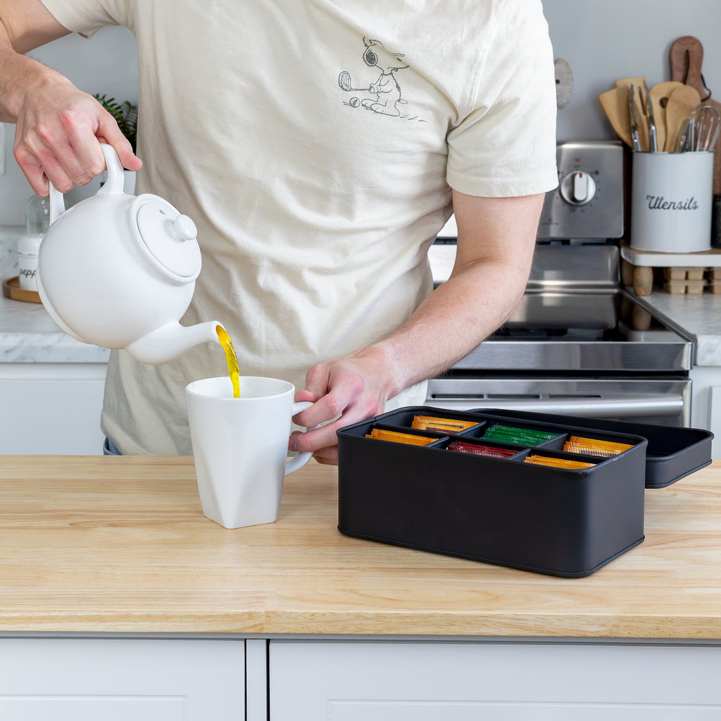 Enamelware Tea Bag Box (Black) - sh2178ah1