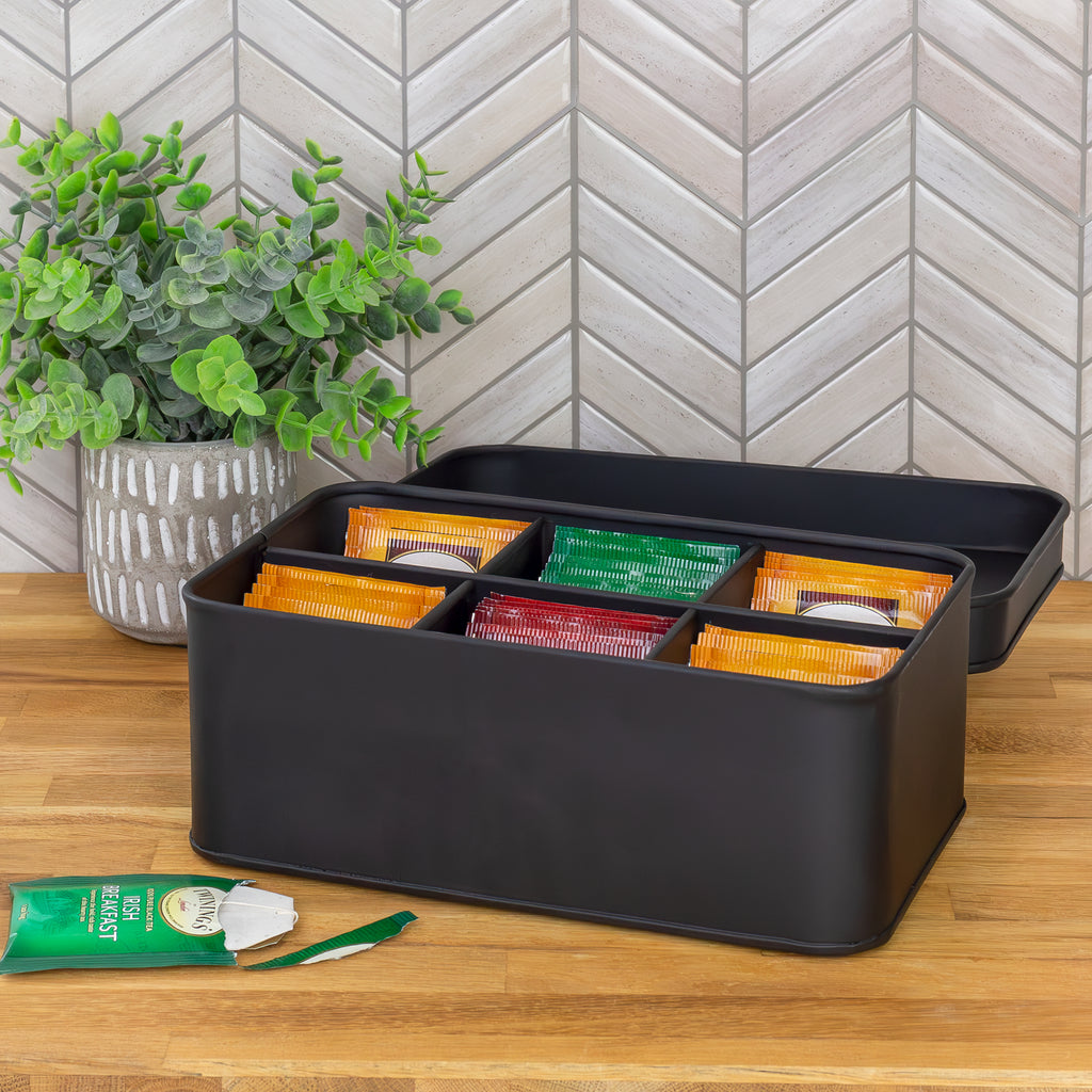 Enamelware Tea Bag Box (Black) - sh2178ah1