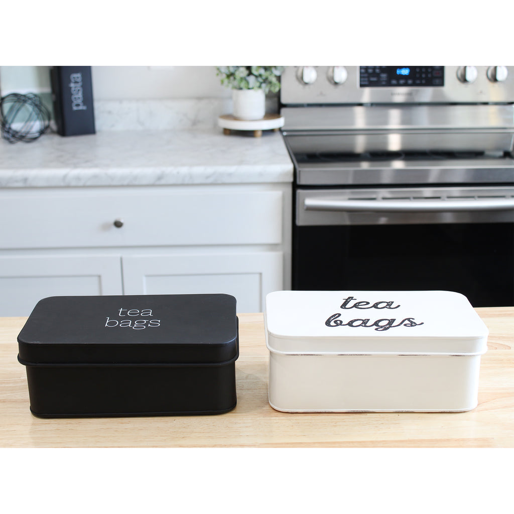 Enamelware Tea Bag Box (Black) - sh2178ah1