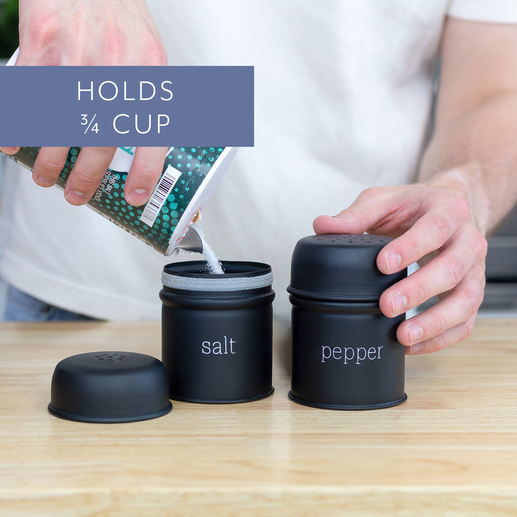 Black Enamelware Salt and Pepper Shaker Set - sh2181ah1