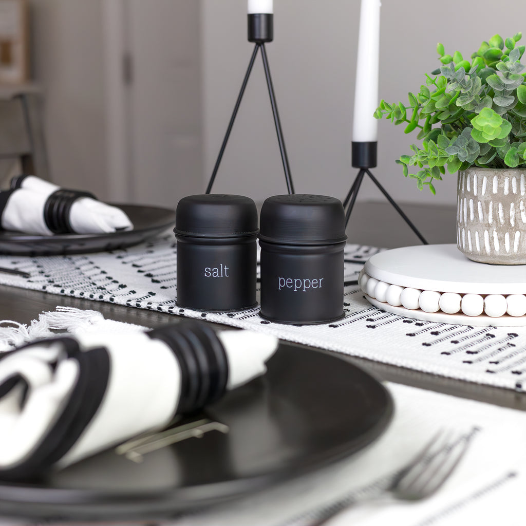 Black Enamelware Salt and Pepper Shaker Set - sh2181ah1