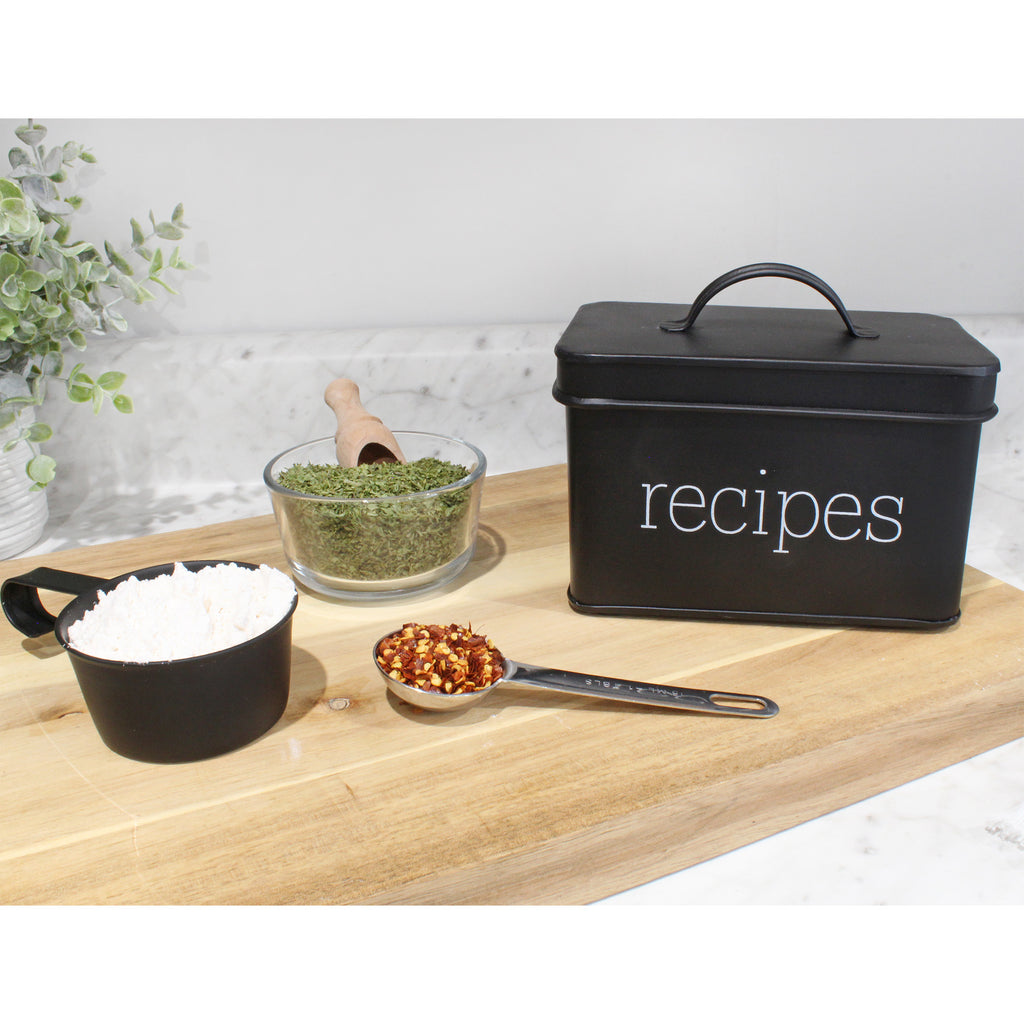 Farmhouse Enamelware Recipe Box (Black, Case of 30) - 30X_SH_2183_CASE