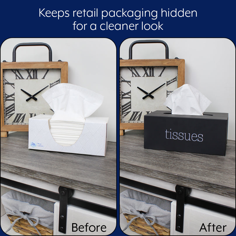 Black Enamelware Rectangular Tissue Box - sh2187ah1