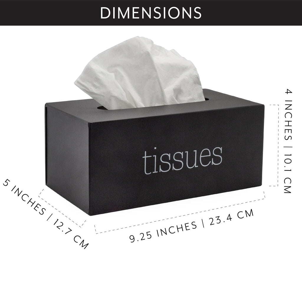 Rectangular Tissue Box Cover (Black, Case of 24) - 24X_SH_2187_CASE