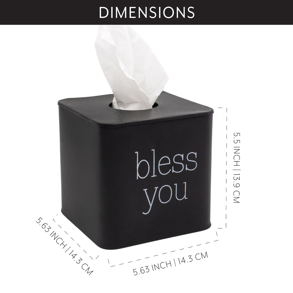 Enamelware Square Tissue Box Cover (Black, Case of 27) - 27X_SH_2188_CASE