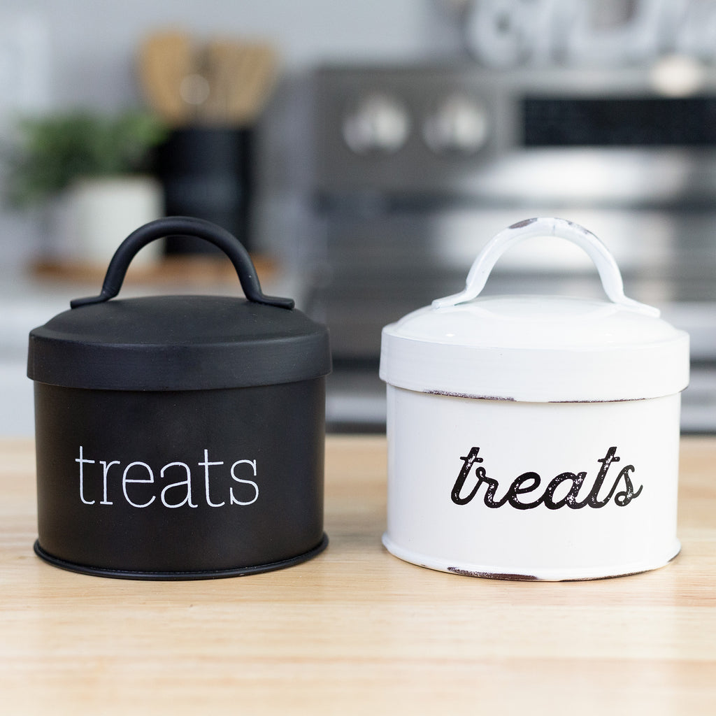 Enamel Cat Treat Container (Black) - sh2190ah1x