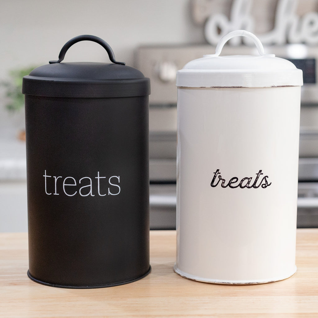 Black Enamelware Dog Treat Jar - sh2191ah1
