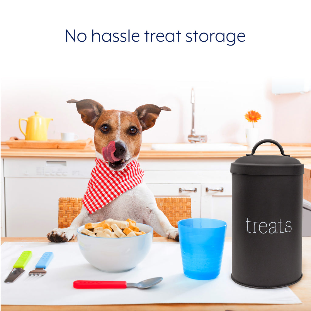 Black Enamelware Dog Treat Jar - sh2191ah1