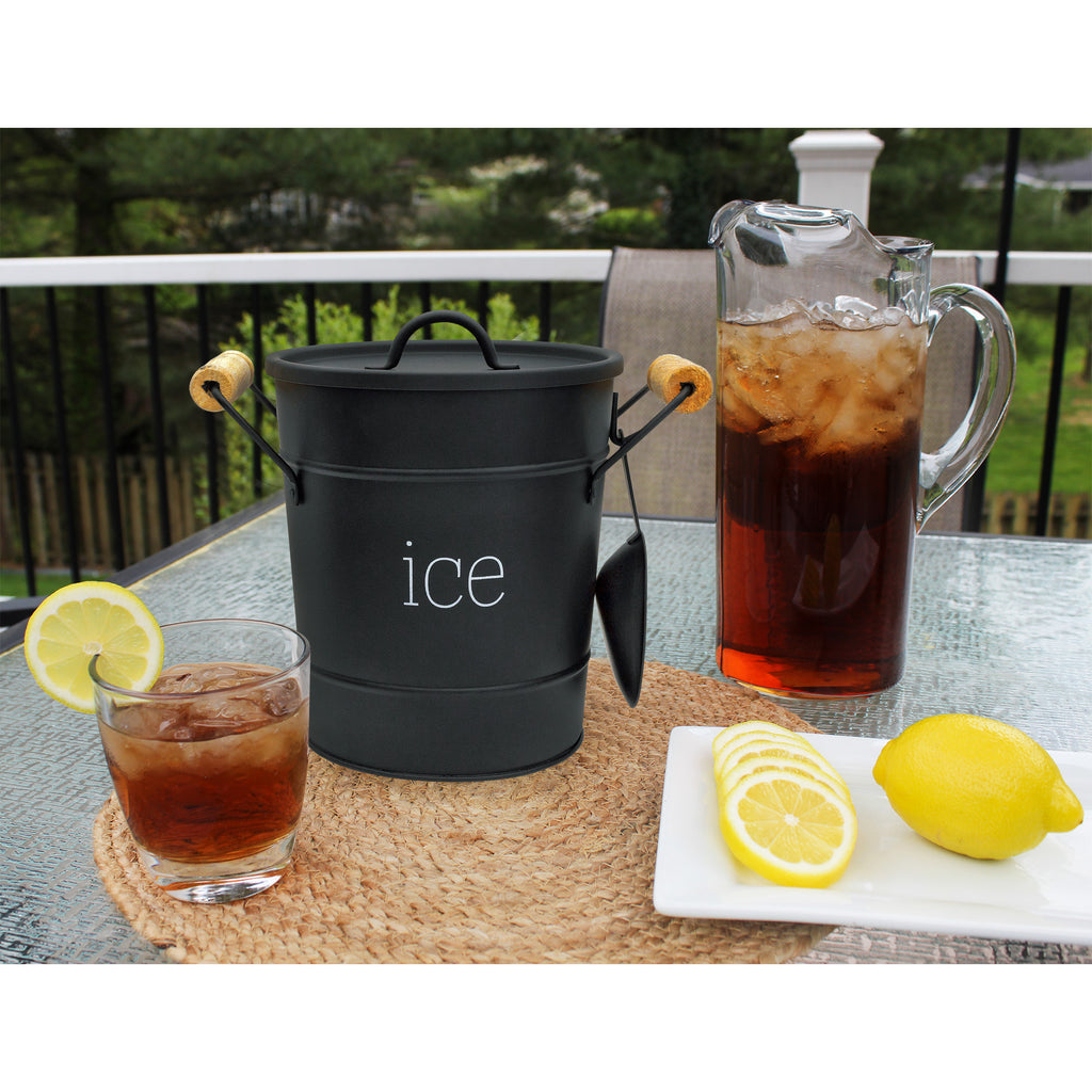 Farmhouse Enamelware Ice Bucket (Black, Case of 8) - 8X_SH_2194_CASE