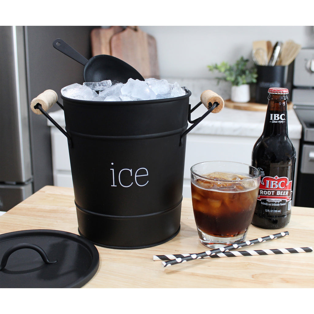 Farmhouse Enamelware Ice Bucket (Black) - sh2194ah1