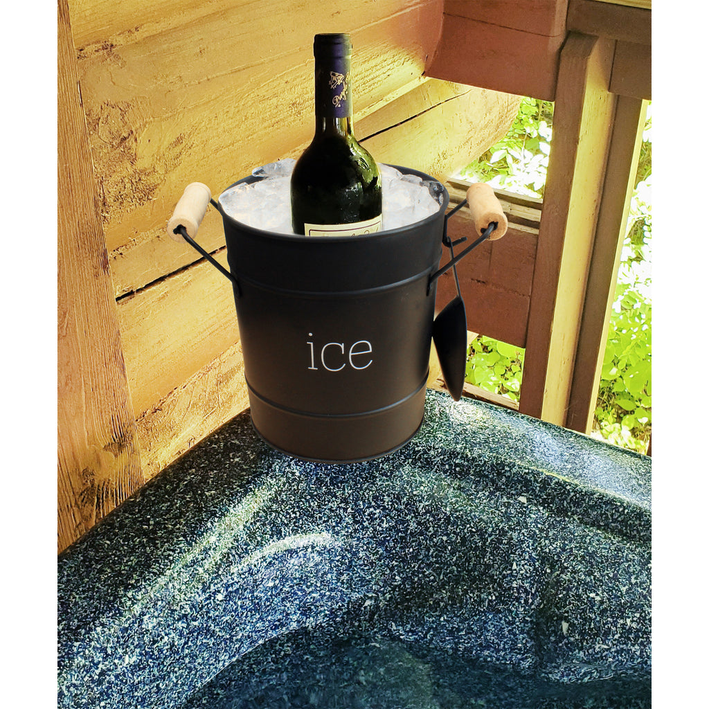 Farmhouse Enamelware Ice Bucket (Black) - sh2194ah1