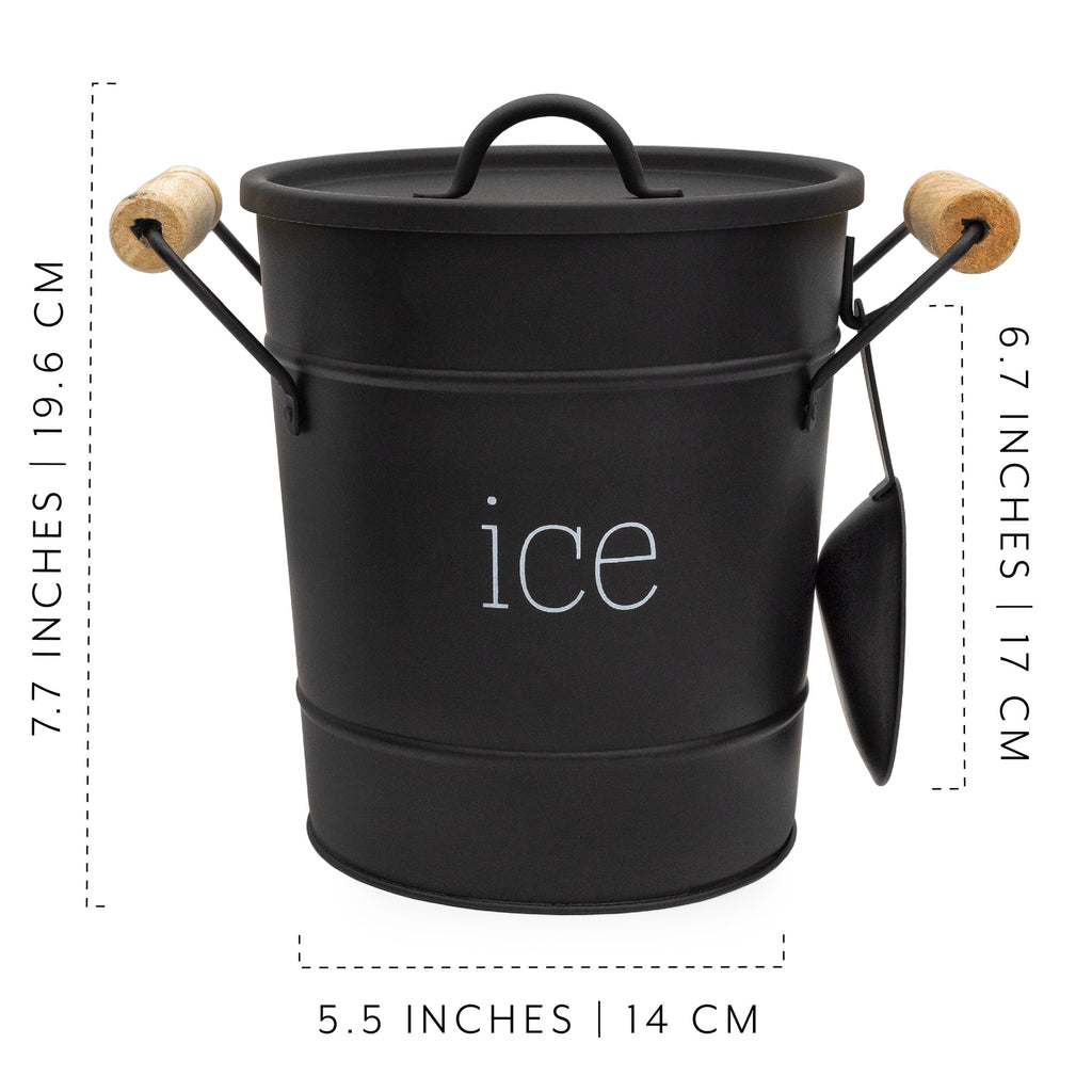 Farmhouse Enamelware Ice Bucket (Black, Case of 8) - 8X_SH_2194_CASE