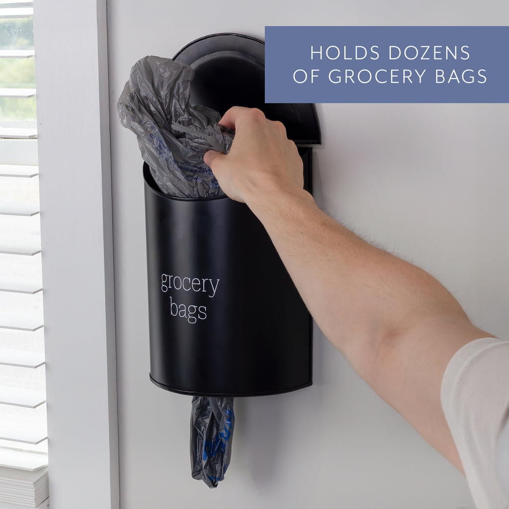 Black Enamelware Grocery Bag Holder - sh2195ah1