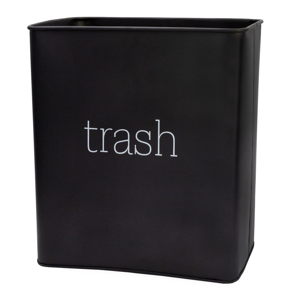 Black Enamel Trash Can (Case of 9) - 9X_SH_2196_CASE