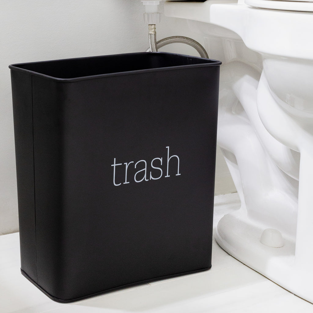 Black Enamel Trash Can - sh2196ah1