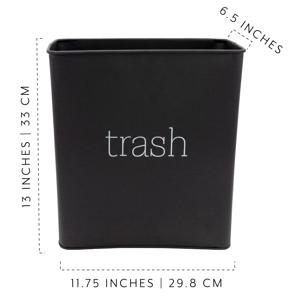 Black Enamel Trash Can - sh2196ah1