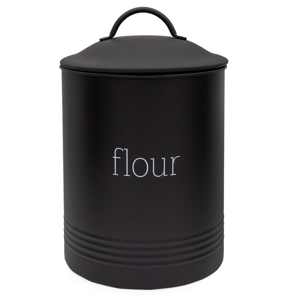 Enamelware Black Flour Canister (Case of 4) - 4X_SH_2197_CASE