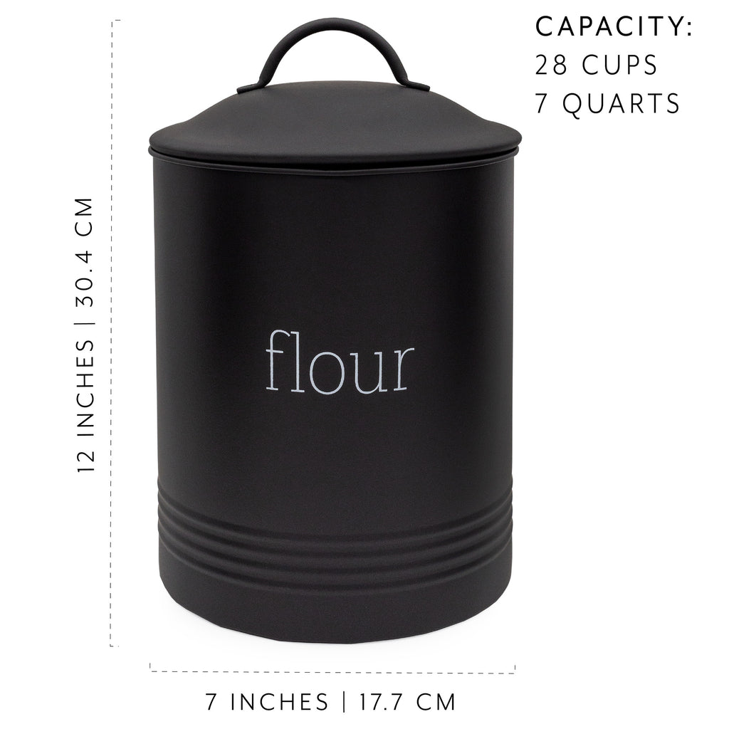 Enamelware Black Flour Canister (Case of 4) - 4X_SH_2197_CASE