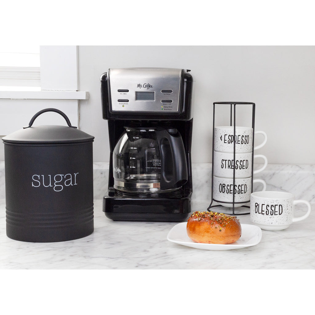 Enamelware Sugar Canister (Black Matte) - sh2198ah1
