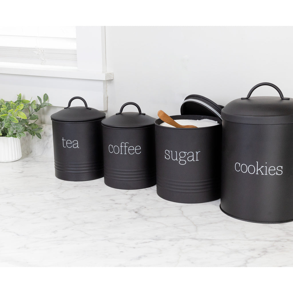 Enamelware Sugar Canister (Black Matte) - sh2198ah1